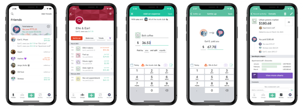 Splitwise, gestión de gastos compartidos